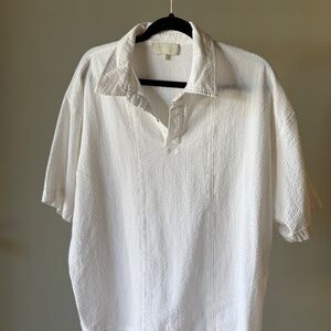 KITH 100% Cotton, Lightweight, White, Textured, Collared Shirt